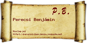 Perecsi Benjámin névjegykártya